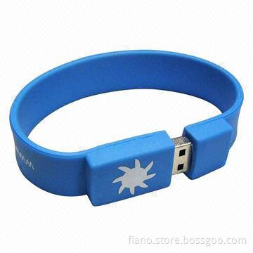Bracelet USB Flash Drive, 10-year Data Retention, Available in Various Sizes